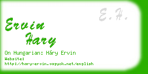 ervin hary business card